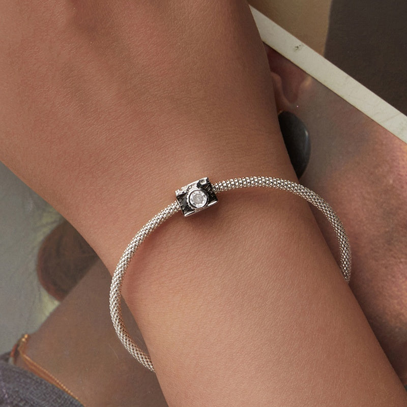 Zircon S925 Sterling Silver Camera Beads