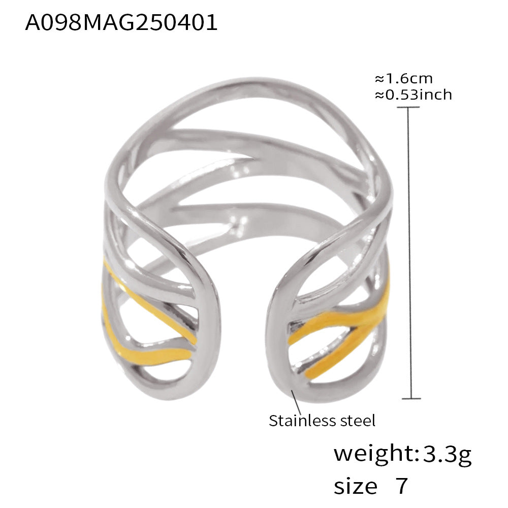 Creative Multi-layer Cross-color Ring For Women