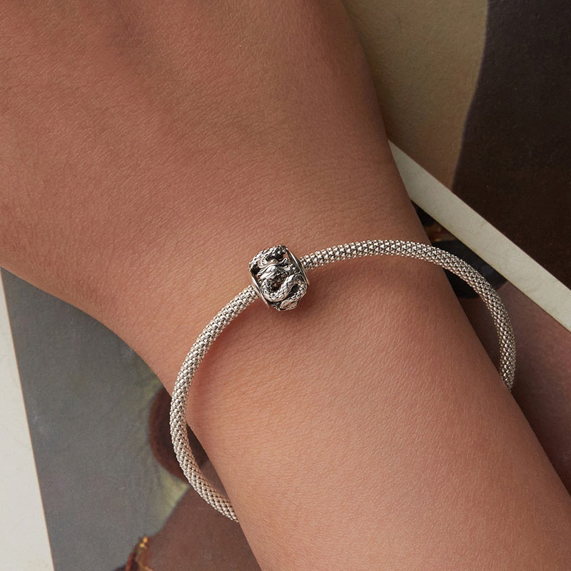 Chinese Style Flying Dragon Diy Accessories S925 Sterling Silver Mysterious Lucky Beads