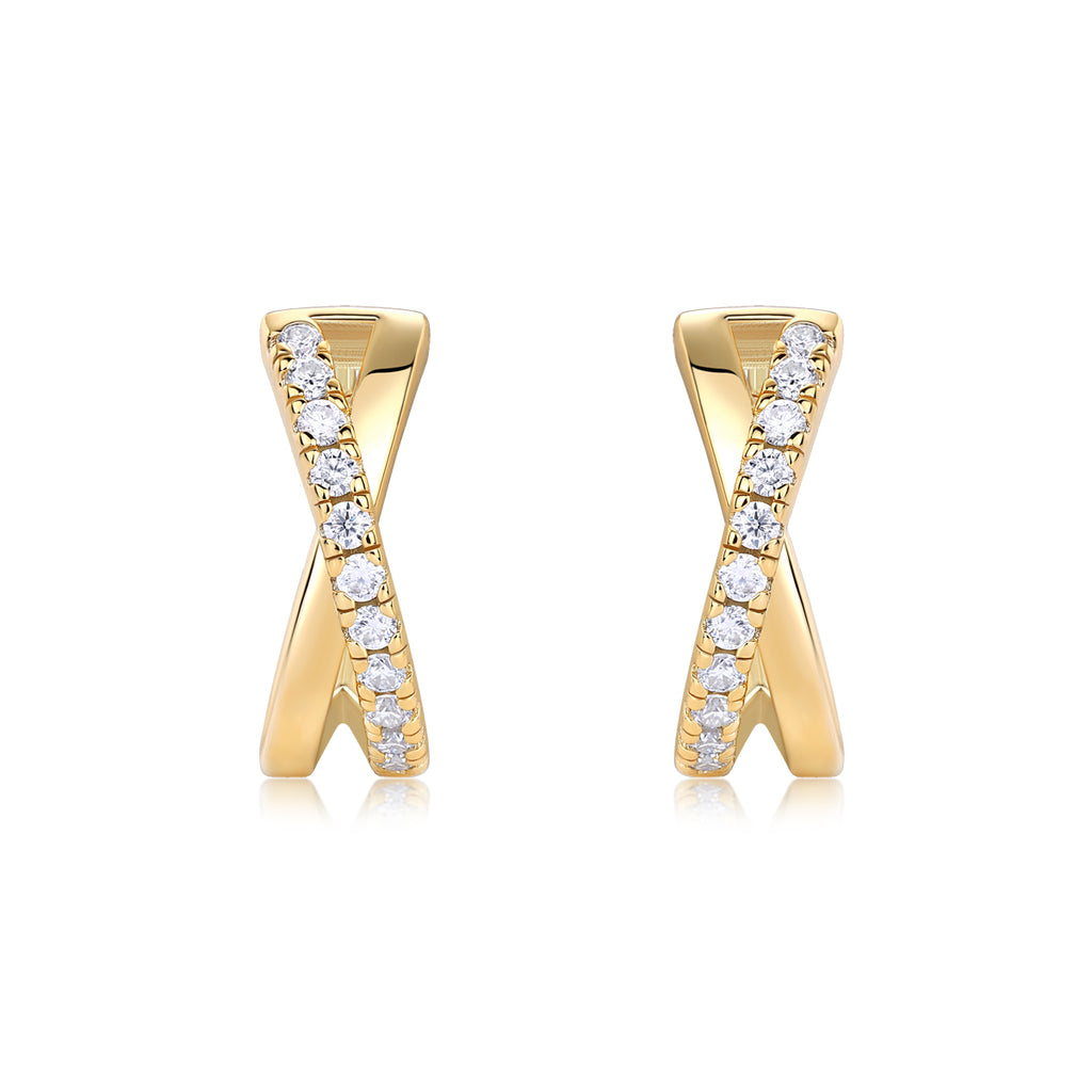 Dance Of The Dream - Premium Moissanite Luxury Fashion Light Luxury Jewelry Silver Stud Earrings S925 Silver Electroplated Gold