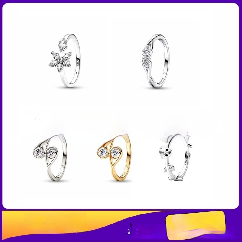 Fashionable Waterdrop-Encrusted Open Ring For Women