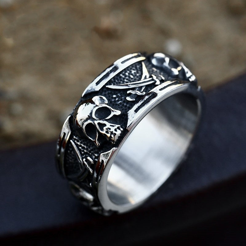 Steel Warrior New Stainless Steel Punk Hip Hop Skull Ring