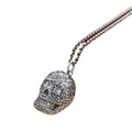 S925 Sterling Silver White Zircon Skull Pendant