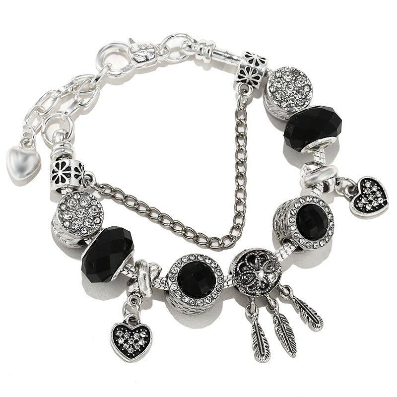 Classic Star And Moon Pendant Bracelet