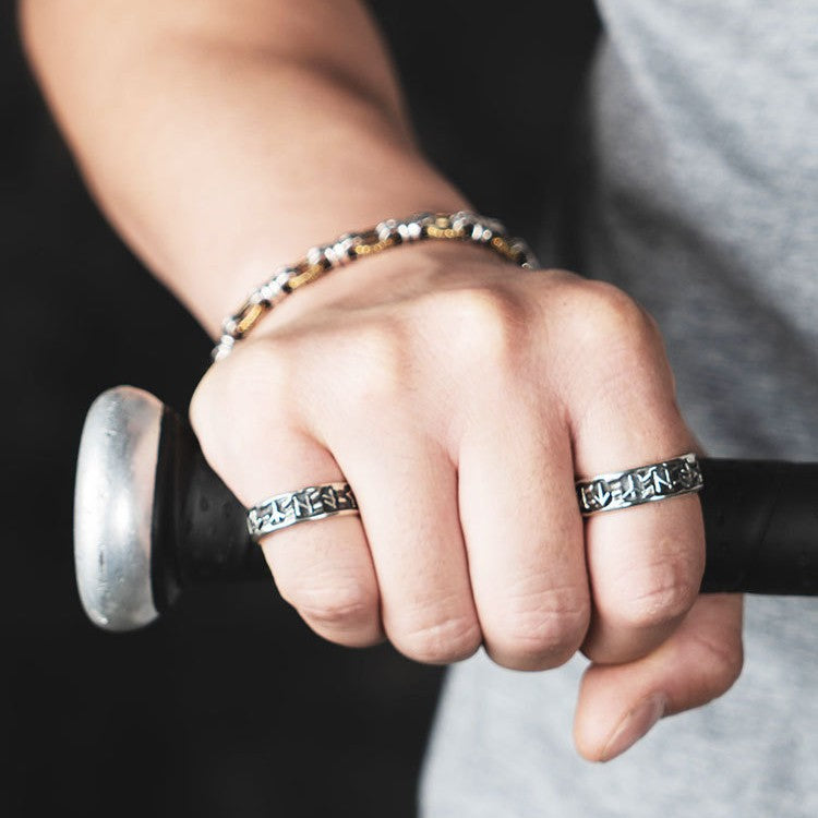 European And American Rune Hip-Hop Personalized Vintage Index Finger Ring