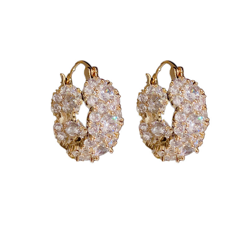 Stylish Zircon Round Hoop Earrings For Women