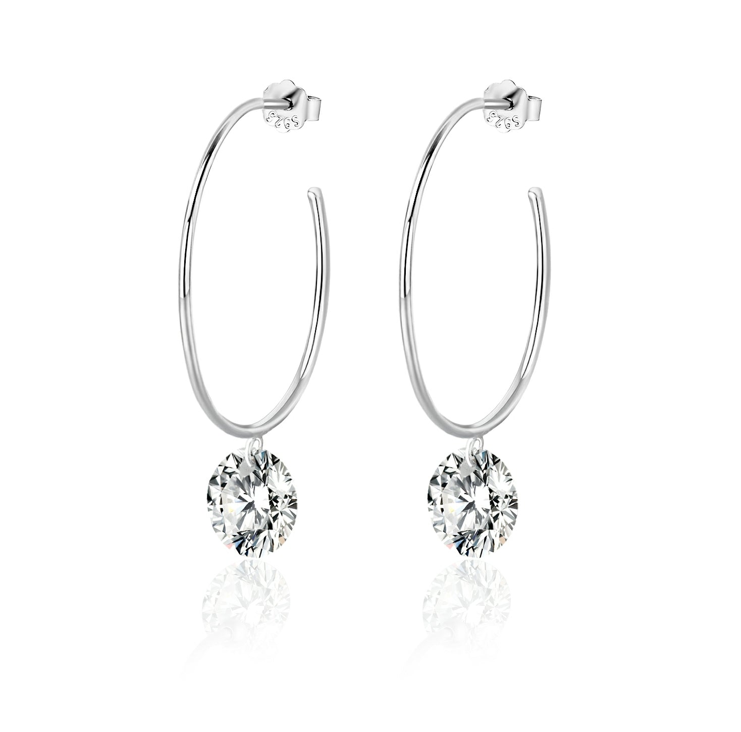 Top-quality Moissanite Luxury And Fashionable Light Luxury Jewelry Silver Stud Earrings S925 Silver Plated Platinum