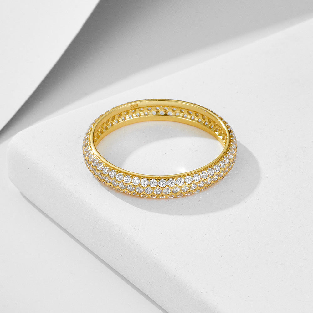 A Fully Diamond-encrusted Zircon Index Finger Ring