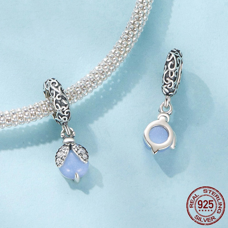 Luminous Stone Firefly Diy Pendant Parts S925 Sterling Silver Beads
