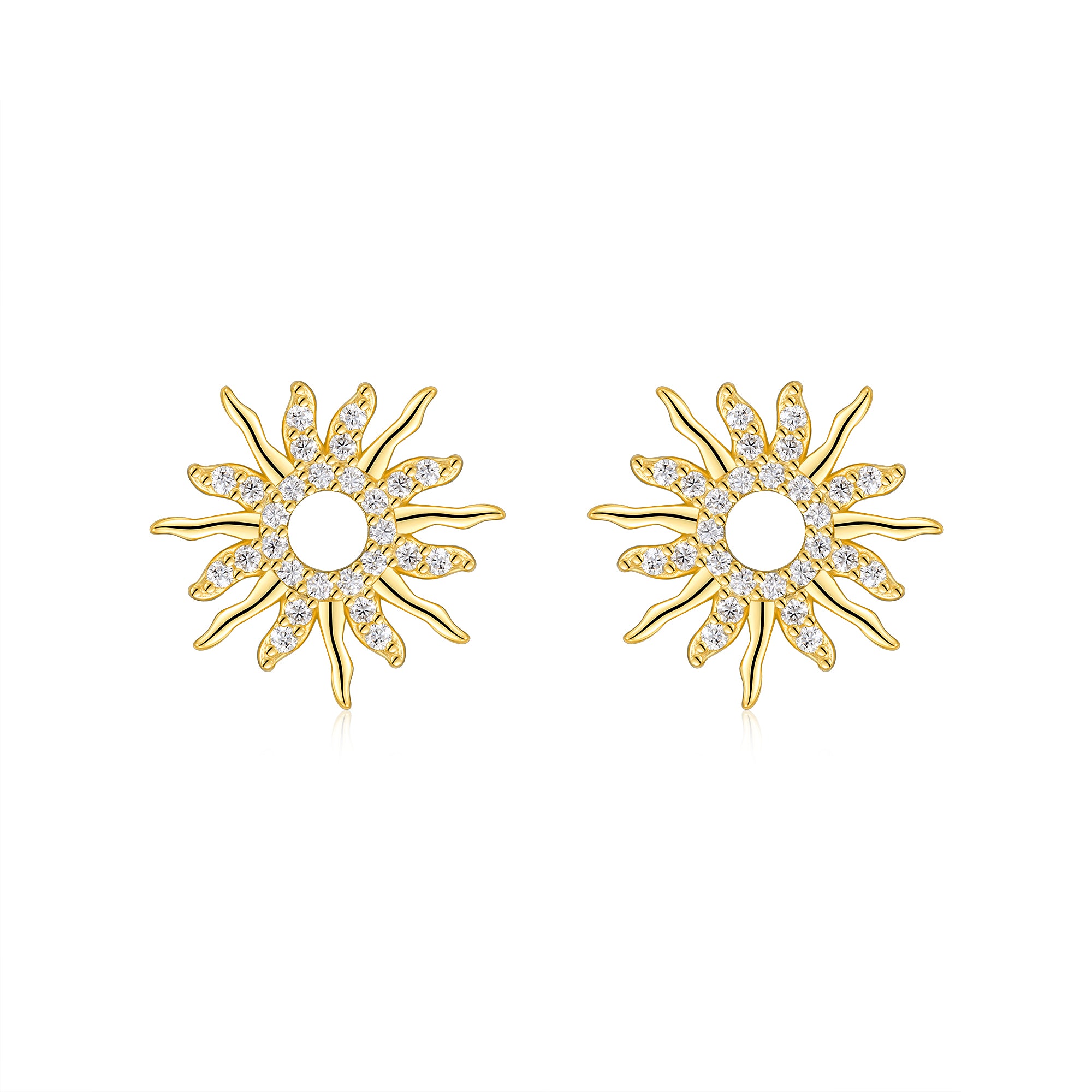 Top-quality Moissanite Luxury And Fashionable Light Luxury Jewelry Silver Stud Earrings S925 Silver Electroplated Gold
