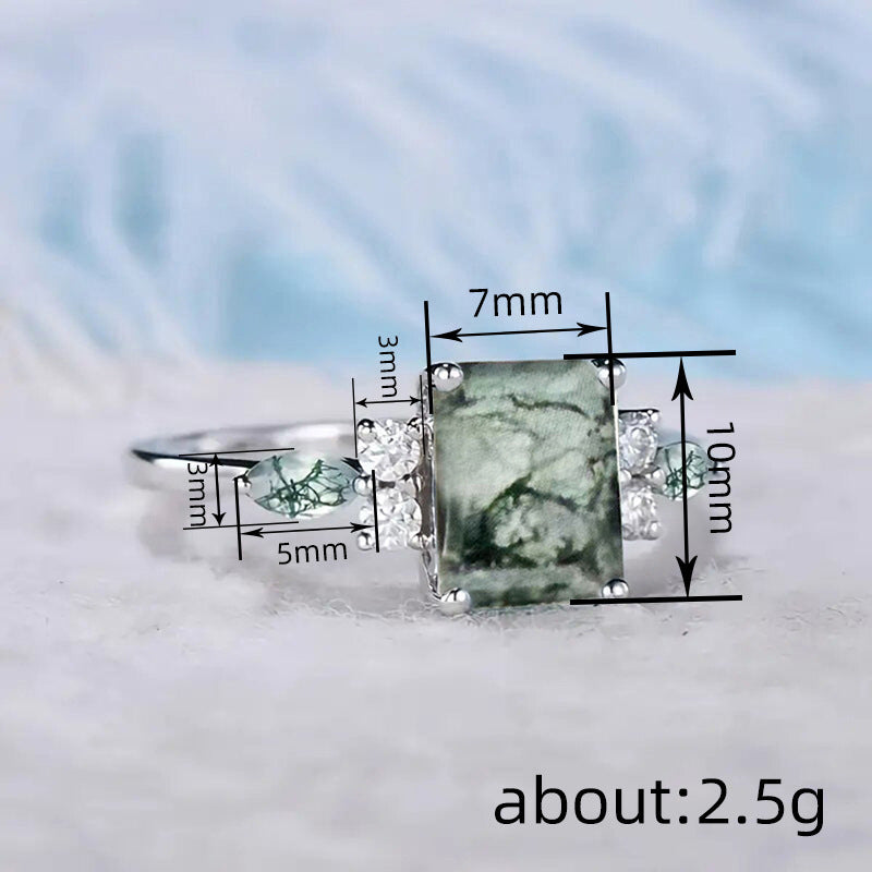 Light-luxury Chinese-style Square Geometric Ring