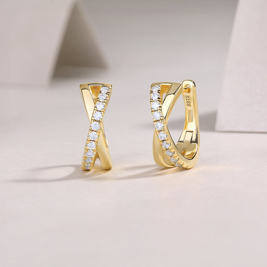 Dance Of The Dream - Premium Moissanite Luxury Fashion Light Luxury Jewelry Silver Stud Earrings S925 Silver Electroplated Gold