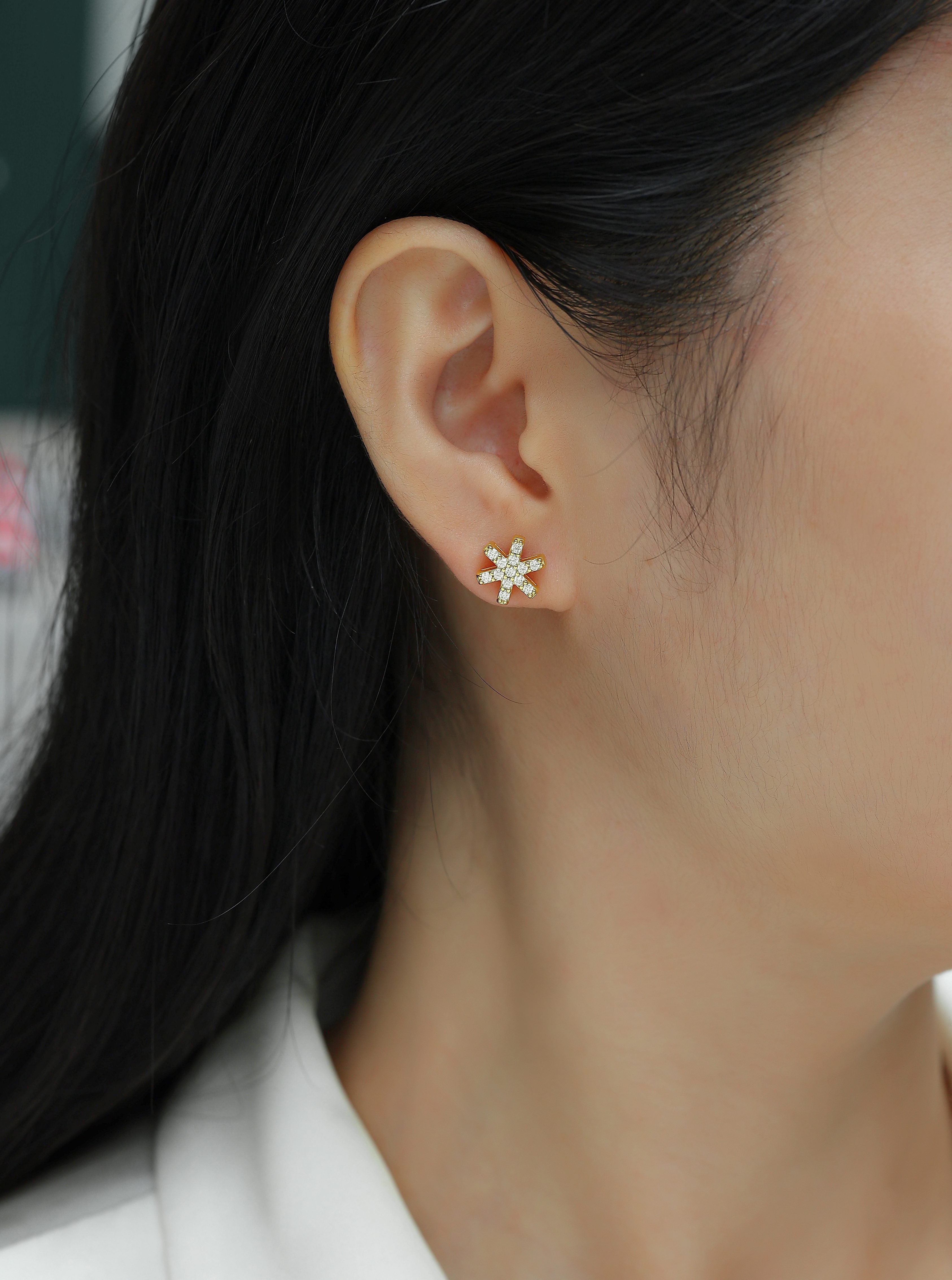 Frost Feather - Premium Moissanite Luxury Fashion Light Luxury Jewelry Stud Earrings S925 Silver Electroplated Gold