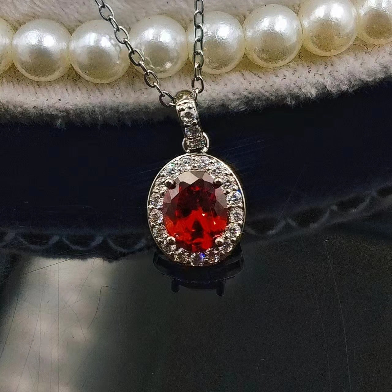 Mozanite-inspired Dove-egg Necklace With An Oval Shape