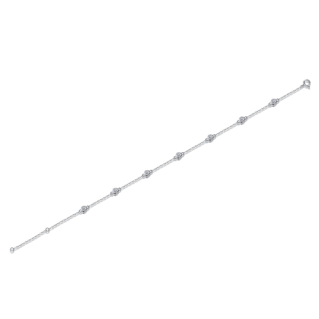 Dynamic Bubble - A Fashionable And Light Luxury Jewelry Silver Bracelet And Bracelet Set With Top-quality Moissanite, S925 Silver Electroplated Platinum