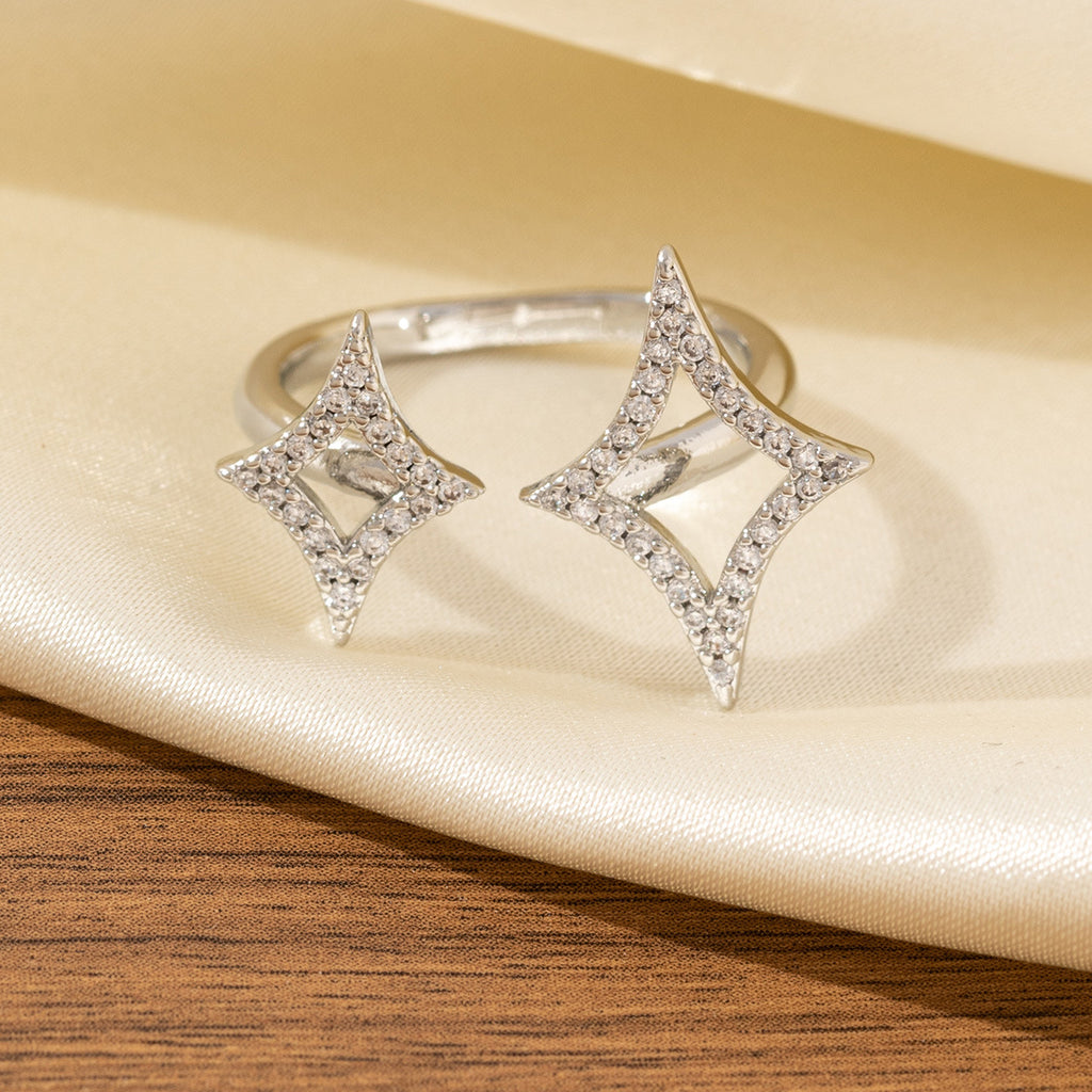 Stylish And Sophisticated Asymmetric Diamond Ring