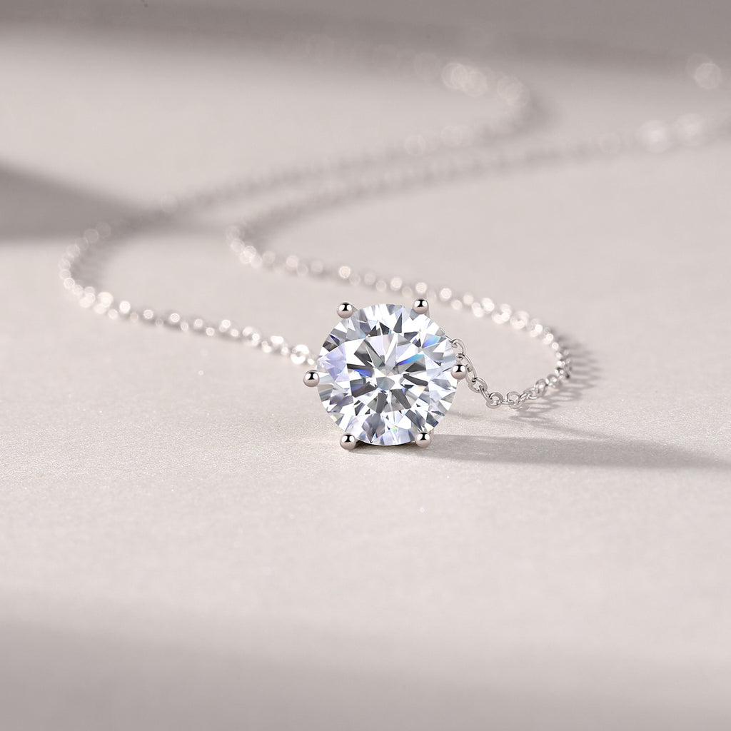 Afternoon Rose - A Fashionable And Light Luxury Jewelry Pendant Necklace Set With Top-quality Moissanite, S925 Silver Plated Platinum
