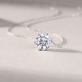 Afternoon Rose - A Fashionable And Light Luxury Jewelry Pendant Necklace Set With Top-quality Moissanite, S925 Silver Plated Platinum