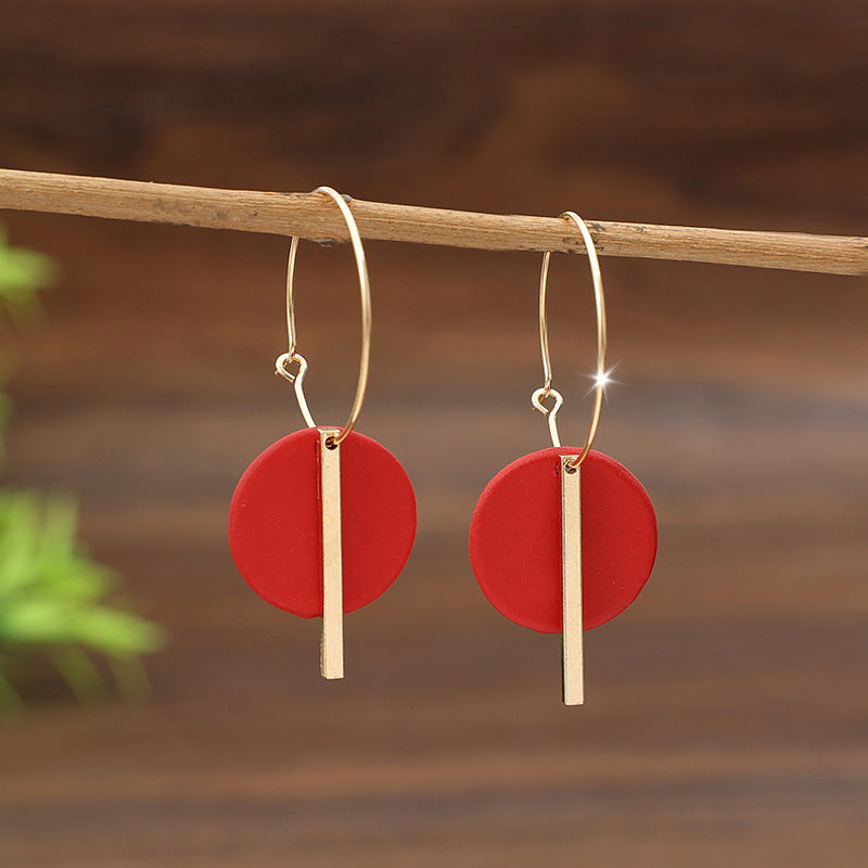 Retro-style Elegant Round Patchwork Long Alloy Fashion Earrings