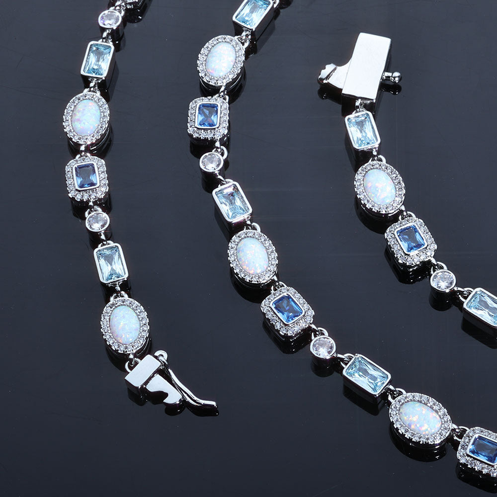 Colorful Gemstone Jewelry Chain Opal Necklace