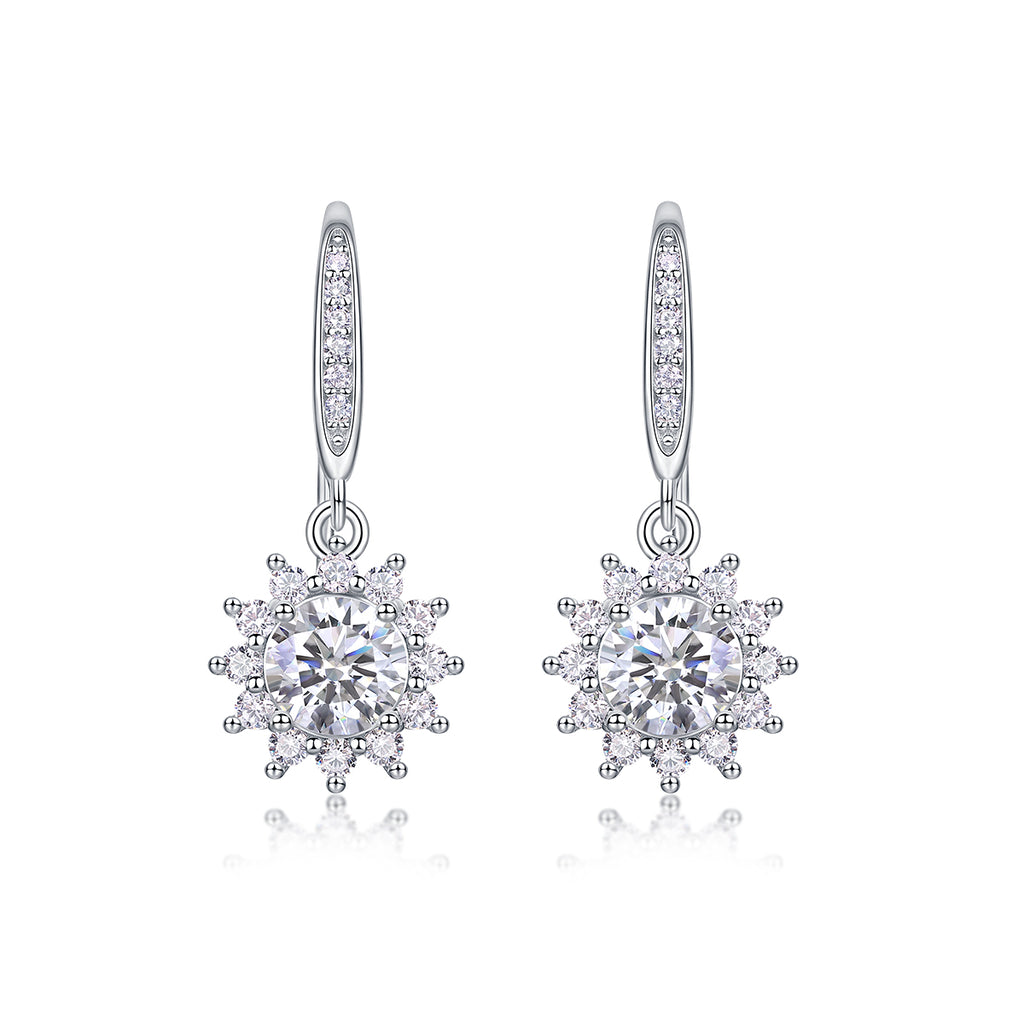 City Of Splendor - Earrings Set With Top-quality Moissanite S925, Silver And Platinum-plated Stud Earrings, A Fashionable And Trendy Accessory That Can Be Tested With A Diamond Pen.
