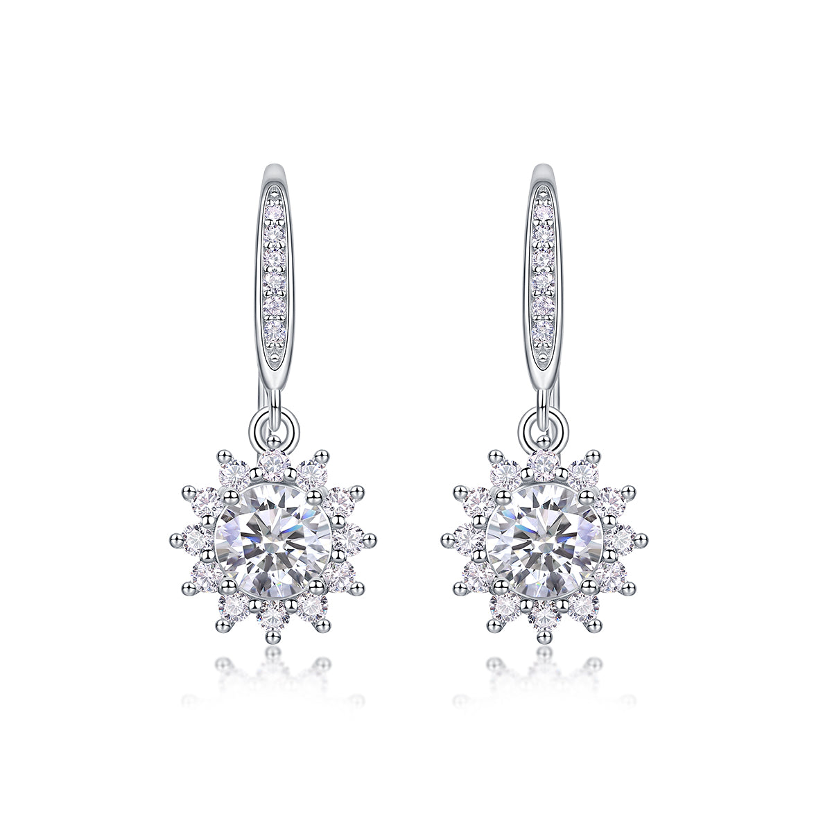 City Of Splendor - Earrings Set With Top-quality Moissanite S925, Silver And Platinum-plated Stud Earrings, A Fashionable And Trendy Accessory That Can Be Tested With A Diamond Pen.