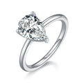 Pear-shaped Moissanite Set With Top-quality Moissanite Luxury And Fashionable Light Luxury Jewelry Silver Ring S925 Silver Electroplated With Platinum
