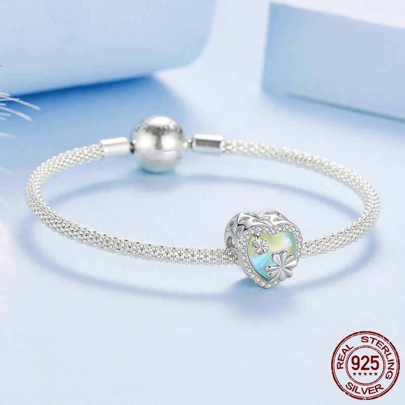 Love Clover S925 Silver Bead Diy Ornament Accessories