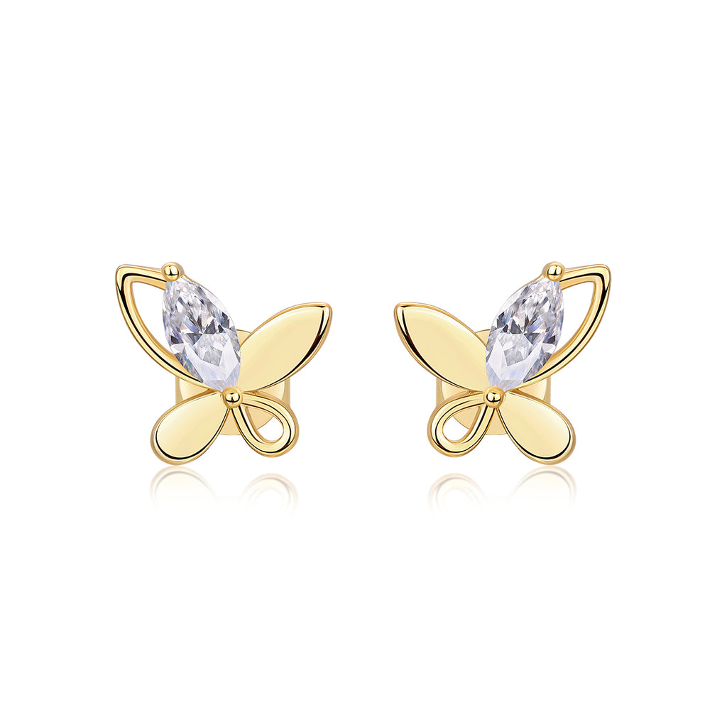 Chasing Dreams Four-Leaf Clover - Luxurious And Fashionable Light Luxury Jewelry Stud Earrings Set With Top-quality Moissanite, S925 Silver Electroplated Gold