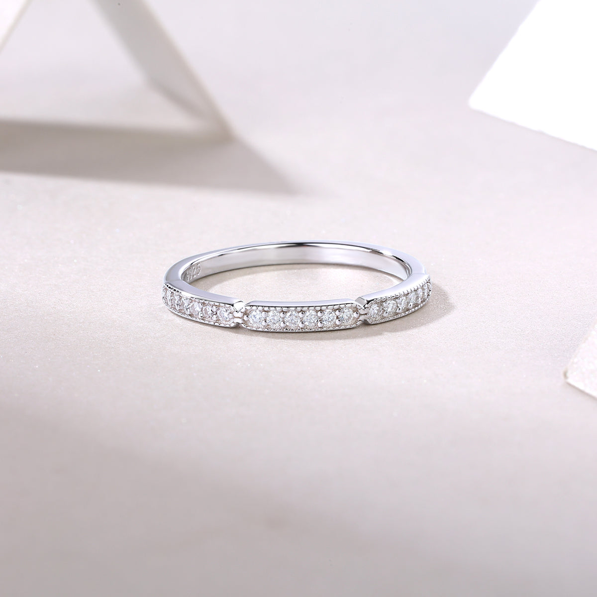 Youth - Set With Top-quality Moissanite S925 Silver And Platinum-plated Diamond Wedding Ring. The Ring Can Be Tested With A Diamond Pen In Gold And Rose Gold