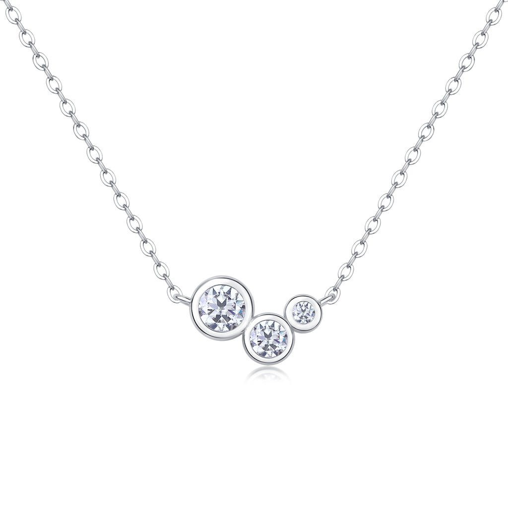 White Dew - Top-quality Moissanite Fashion Light Luxury Jewelry Pendant Necklace S925 Silver Plated Platinum
