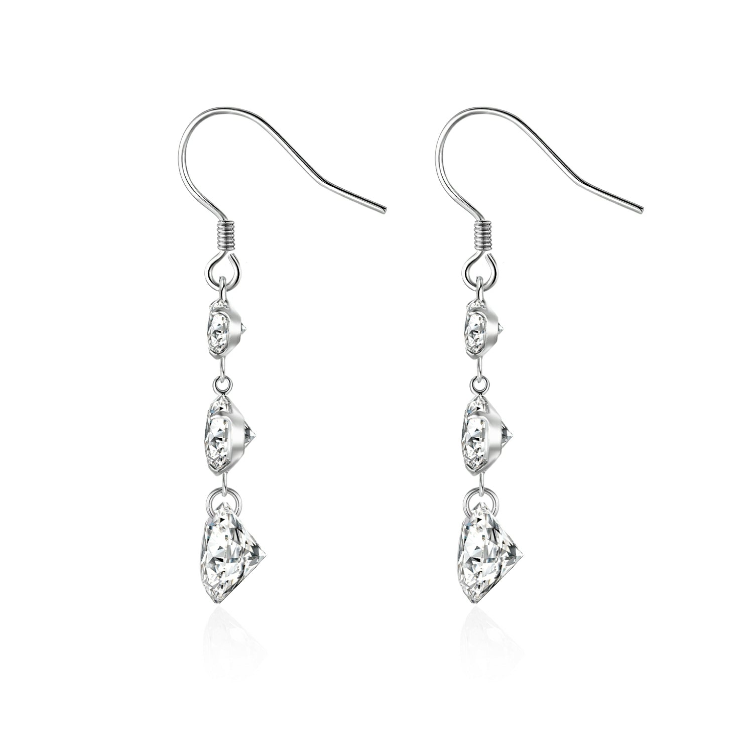 Top-quality Moissanite Luxury And Fashionable Light Luxury Jewelry Silver Stud Earrings S925 Silver Plated Platinum