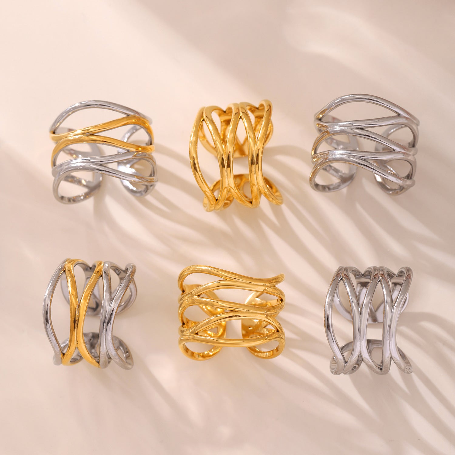 Creative Multi-layer Cross-color Ring For Women