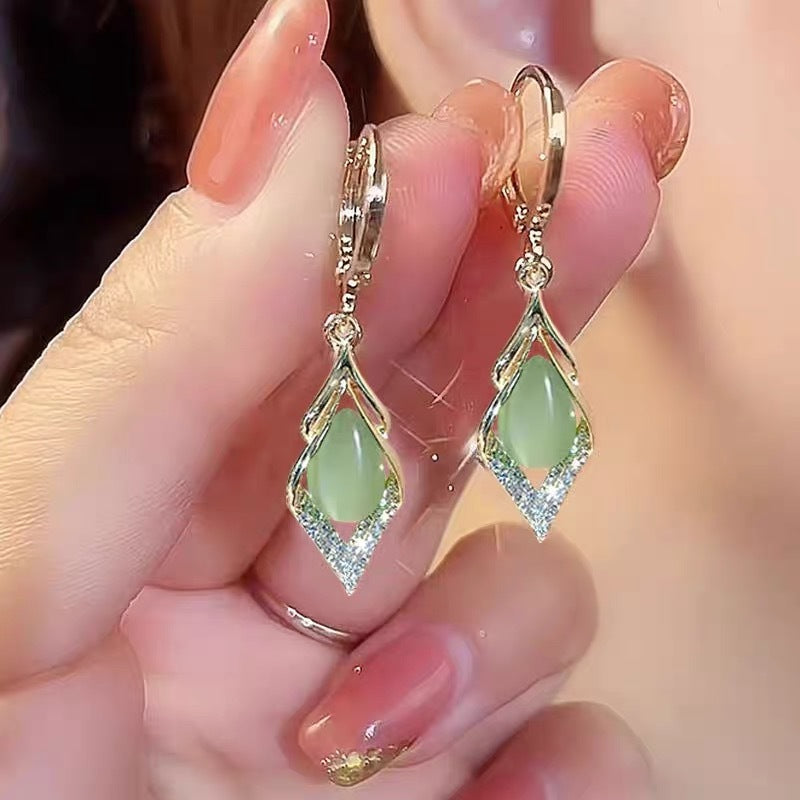 Womens Elegan Light-Luxury Minimalist Fashionable Waterdrop Earrings
