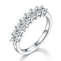 A Luxurious And Fashionable Light Luxury Jewelry Silver Ring Set With Top-quality Moissanite, S925 Silver Plated With Platinum