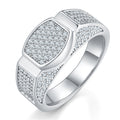 Men's Luxury And Fashionable Light Luxury Jewelry Silver Ring S925 Silver-plated Platinum Set With Top-quality Moissanite