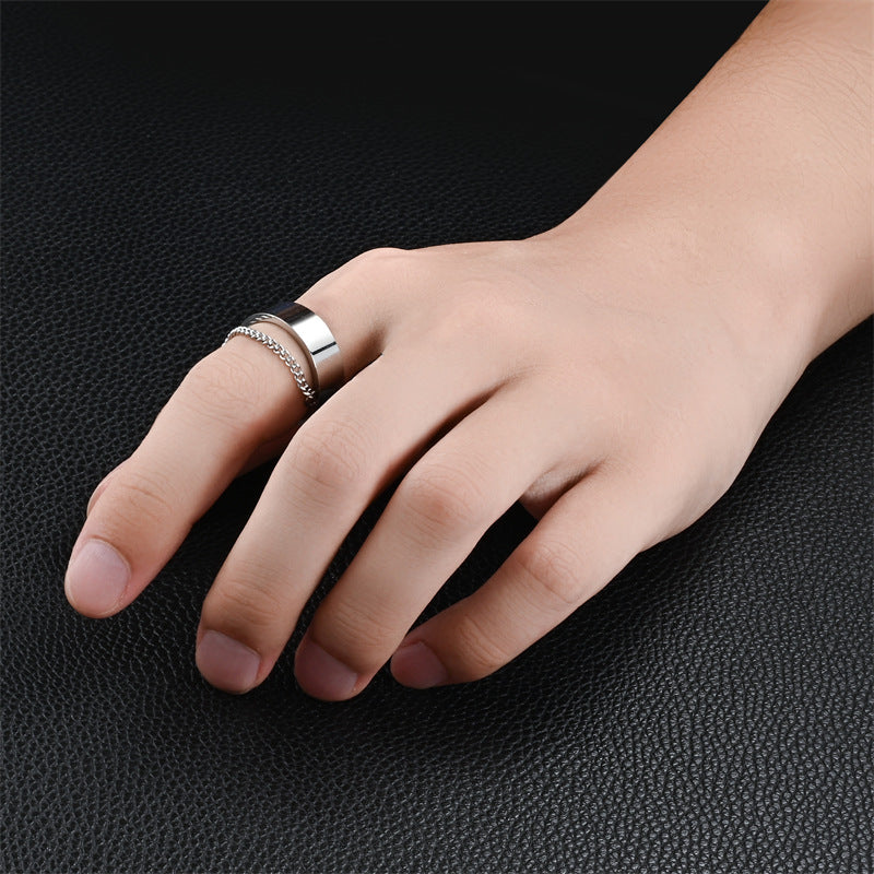 Fashionable Titanium Steel Chain Ring
