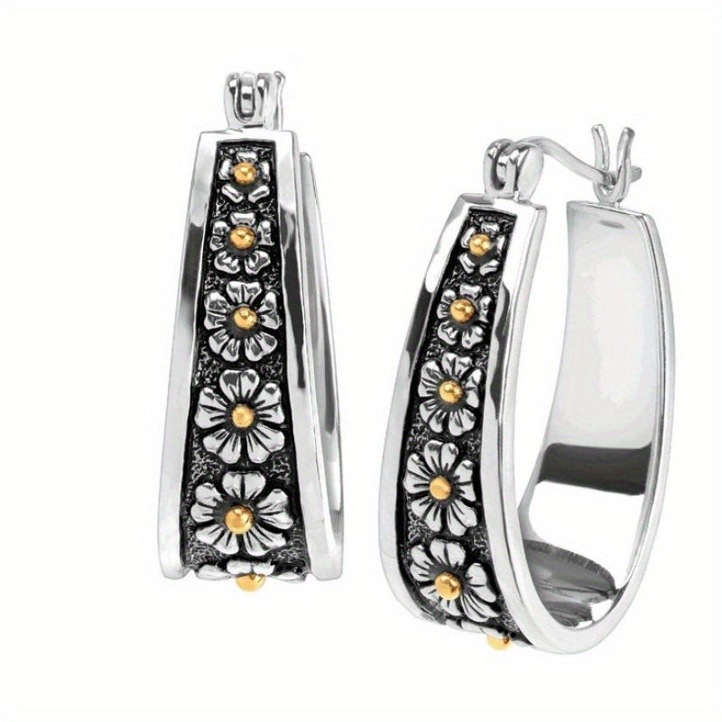 Womens Vintage Distressed Statement Earrings