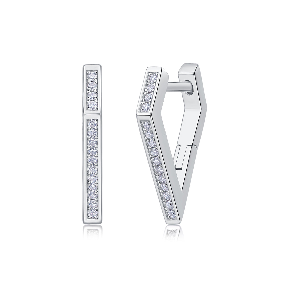 Coronation - Earrings Set With Top-quality Moissanite S925, Silver And Platinum-plated Stud Earrings, A Fashionable And Trendy Accessory That Can Be Tested With A Diamond Pen