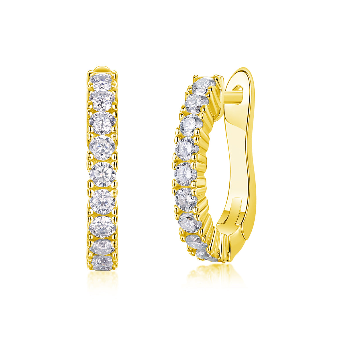 Modern Guide - Premium Moissanite Luxury Fashion Light Luxury Jewelry Silver Stud Earrings S925 Silver Plated Platinum