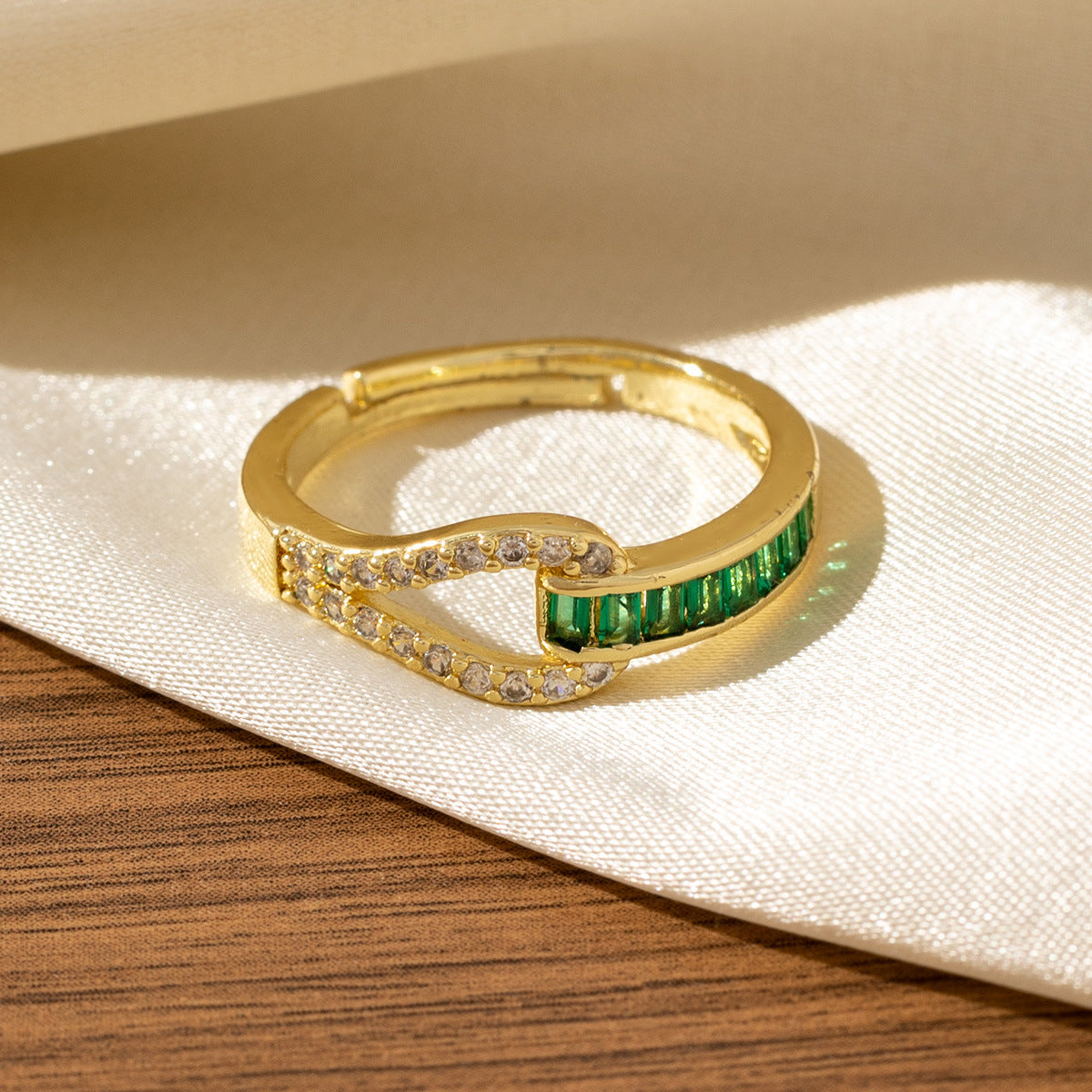 Vintage Emerald-look Diamond Ring