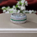 Affordable Luxury Contrasting Colors Zircon Ring For Fashion-Forward Couples With A Unique Refined Vibe