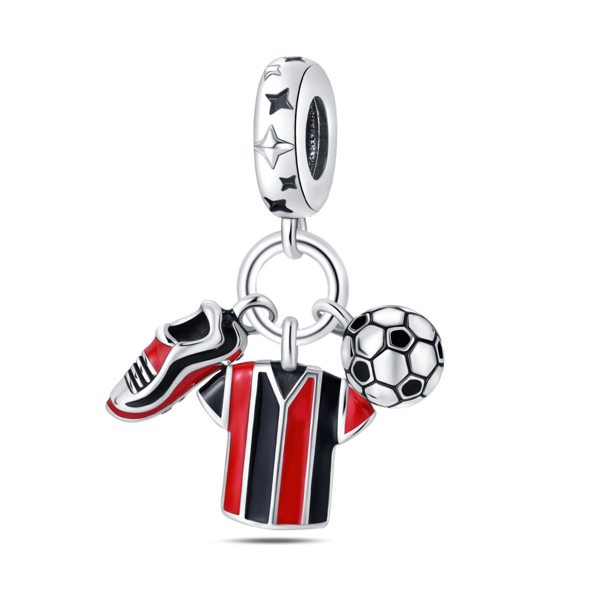 925 Silver Plated Copper Charm Beads For Sports Fitness And Soccer DIY Jewelry Accessories For Bracelets