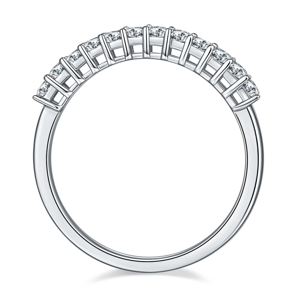 A Luxurious And Fashionable Light Luxury Jewelry Silver Ring Set With Top-quality Moissanite, S925 Silver Plated With Platinum