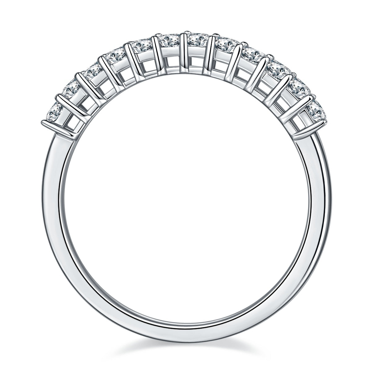 A Luxurious And Fashionable Light Luxury Jewelry Silver Ring Set With Top-quality Moissanite, S925 Silver Plated With Platinum
