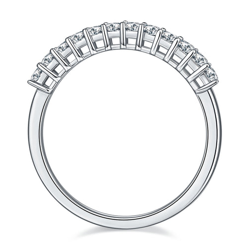 A Luxurious And Fashionable Light Luxury Jewelry Silver Ring Set With Top-quality Moissanite, S925 Silver Plated With Platinum