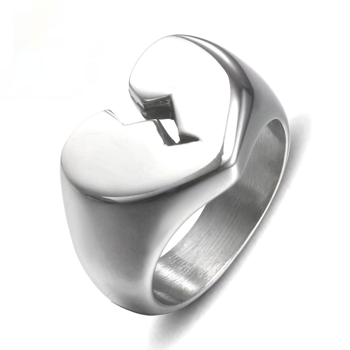 European And American Fashion Heart-shaped Titanium Steel Ring