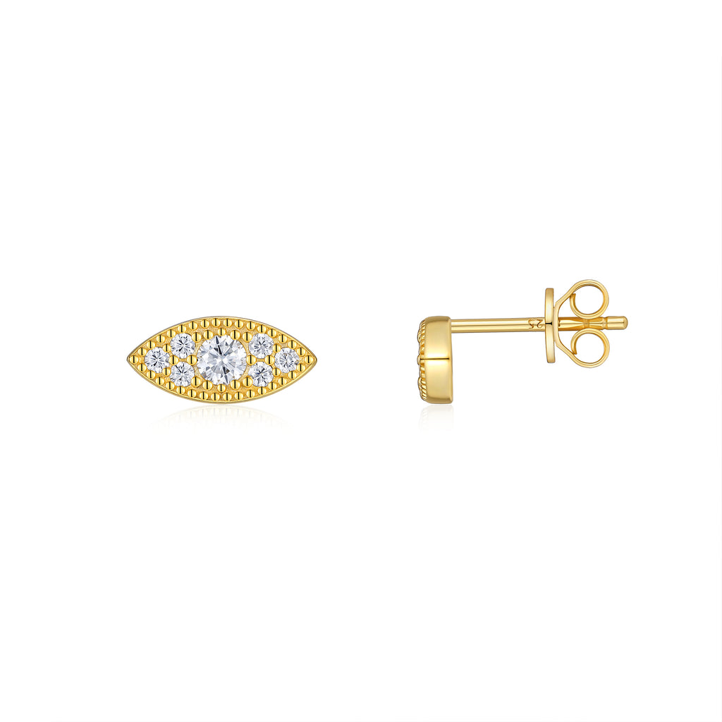 Top-quality Moissanite Luxury And Fashionable Light Luxury Jewelry Silver Stud Earrings S925 Silver Electroplated Gold