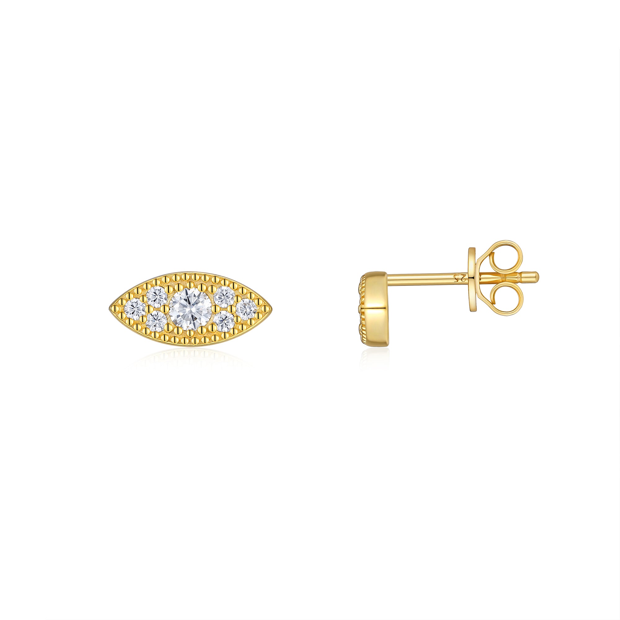 Top-quality Moissanite Luxury And Fashionable Light Luxury Jewelry Silver Stud Earrings S925 Silver Electroplated Gold