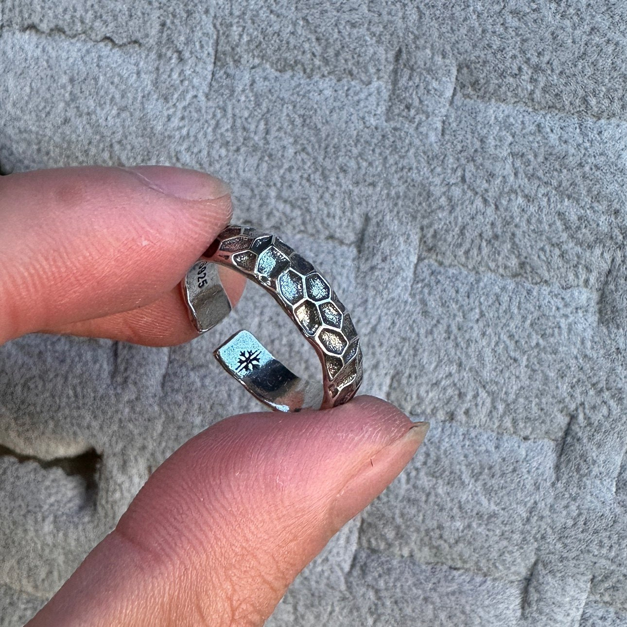 Vintage Vintage Men's Niche Adjustable Ring With An Open Mouth